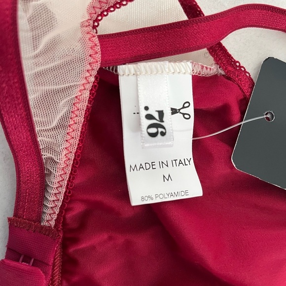 NWT Dot76/ Red satin & lace bralette/ Made in Italy/ Size US M - Picture 9 of 11